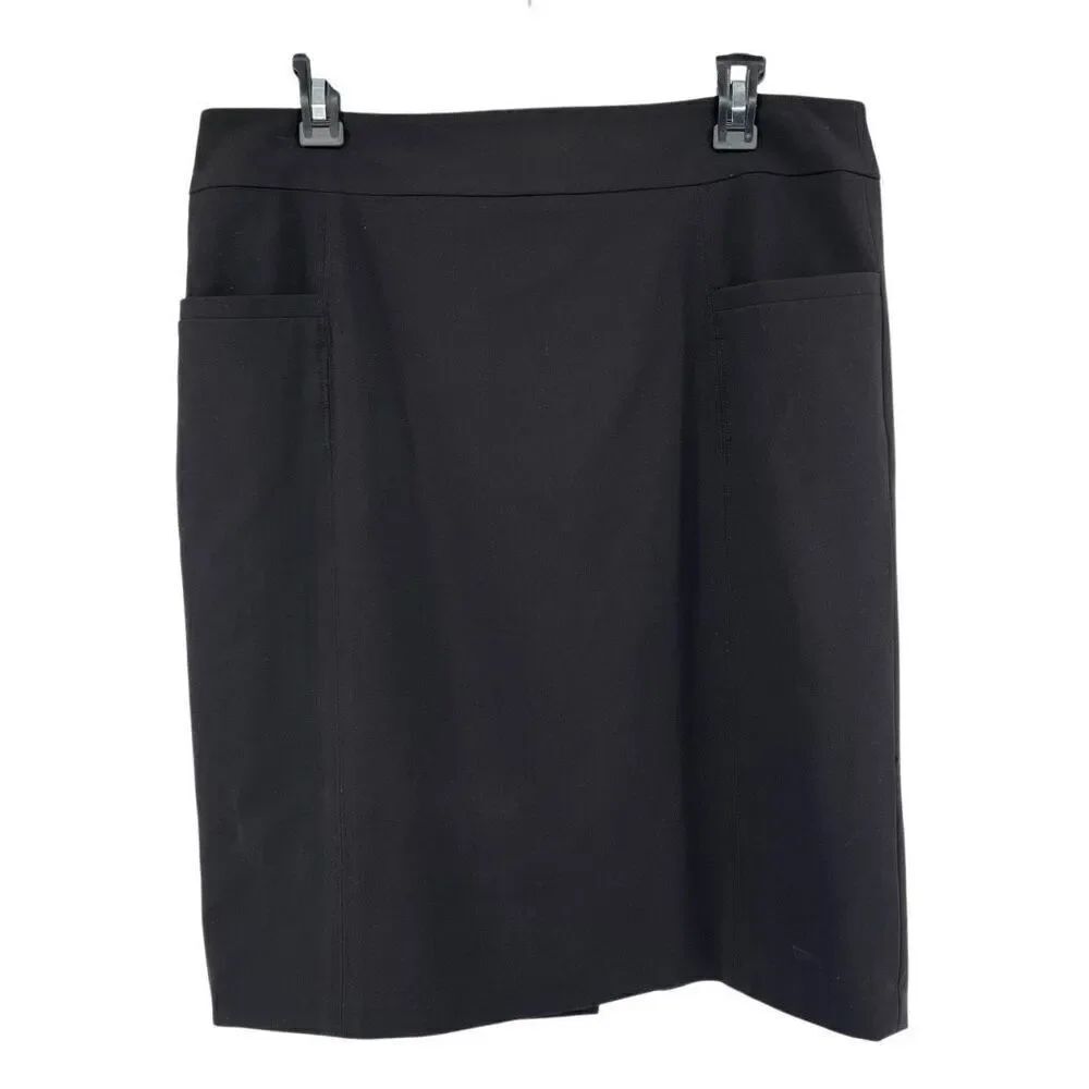 Apostrophe Essentials Women’s Black Side Pocket Straight Skirt Size 12